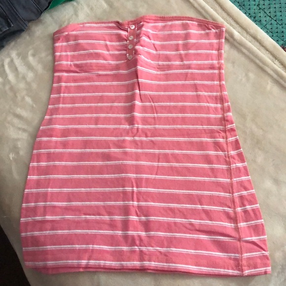 Mossimo Supply Co. Tops - Mossimo Woman’s Small Pink w/White Stripes Bandanna Top w/extended Length 3/$15